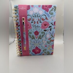 Floral Spiral Notebook with Pen